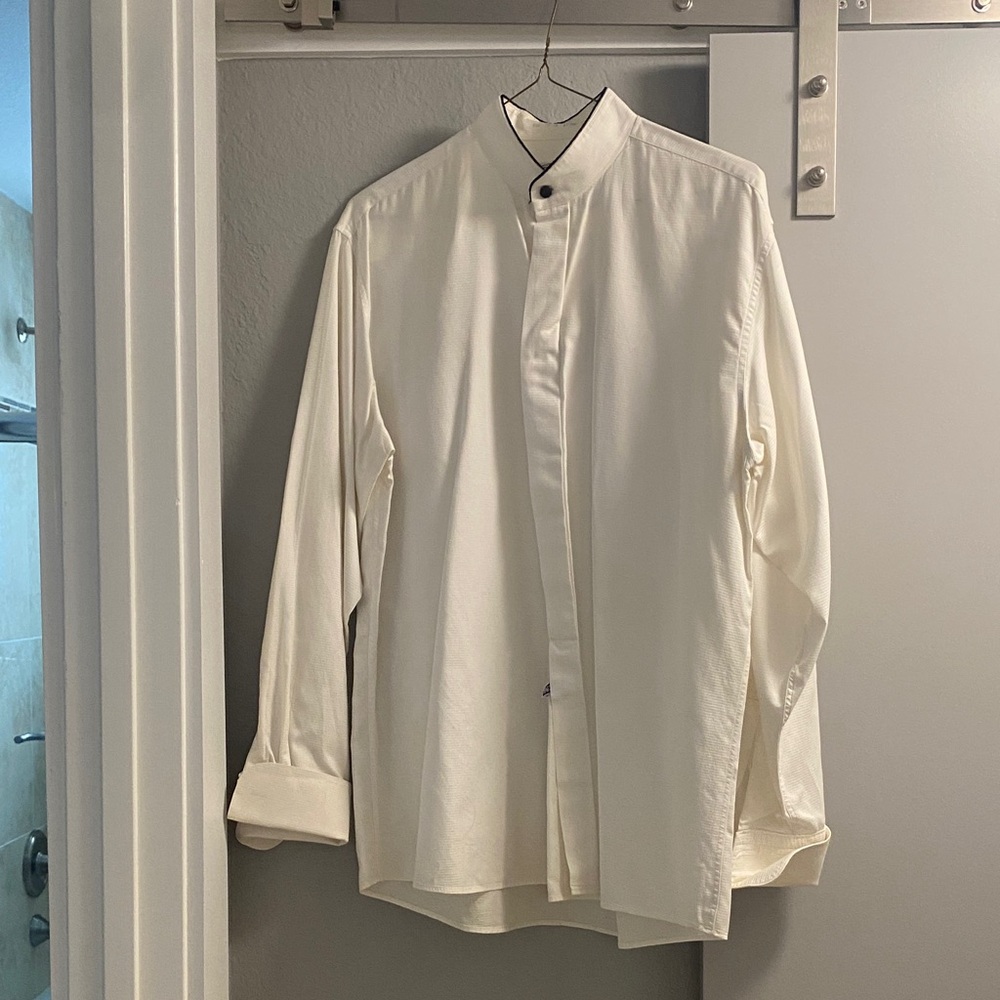 Eton Cream with black piping Tuxedo Shirt 16.5 neck